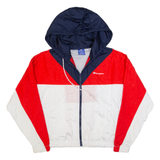 CHAMPION Mesh Lined Womens Track Jacket Red Hooded Colourblock XS