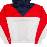 CHAMPION Mesh Lined Womens Track Jacket Red Hooded Colourblock XS