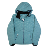 FILA Down Insulated Womens Ski Coat Blue Hooded M