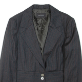 JAEGER Womens Blazer Jacket Grey Wool Striped M