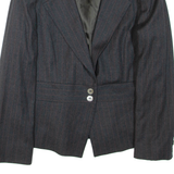 JAEGER Womens Blazer Jacket Grey Wool Striped M