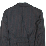 JAEGER Womens Blazer Jacket Grey Wool Striped M