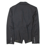 JAEGER Womens Blazer Jacket Grey Wool Striped M