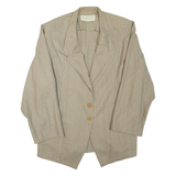 Womens Blazer Jacket Beige Wool XL