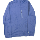 COLUMBIA Womens Rain Jacket Purple Nylon Hooded S