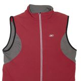 REEBOK Mens Gilet Red Nylon Colourblock L