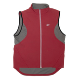 REEBOK Mens Gilet Red Nylon Colourblock L