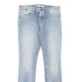 CALVIN KLEIN JEANS Distressed Womens Jeans Blue Slim Skinny Stone Wash W31 L32