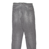 PHILIPP PLEIN Distressed Womens Jeans Grey Slim Skinny Stone Wash W25 L31