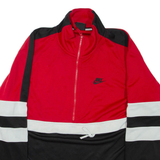 NIKE Mens Pullover Jacket Red Colourblock XL
