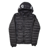 DKNY Womens Puffer Jacket Black Hooded S