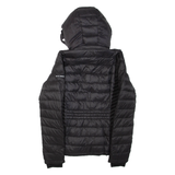 DKNY Womens Puffer Jacket Black Hooded S