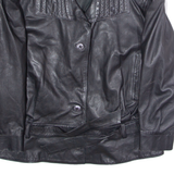 ANTOINE MARIE PASCAL Womens Trench Jacket Black Leather L