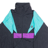 DESIGN RA TRIKORA Mens Shell Jacket Black Nylon 90s Colourblock S