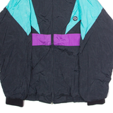 DESIGN RA TRIKORA Mens Shell Jacket Black Nylon 90s Colourblock S