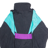 DESIGN RA TRIKORA Mens Shell Jacket Black Nylon 90s Colourblock S