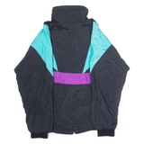 DESIGN RA TRIKORA Mens Shell Jacket Black Nylon 90s Colourblock S