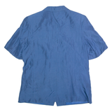 Womens Blazer Jacket Blue Silk XL