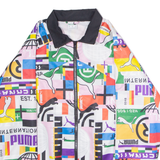 PUMA Mens Windbreaker Jacket Pink Crazy Pattern M
