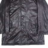 JOOP! Mens Trench Coat Black Leather XL