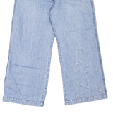 CALVIN KLEIN JEANS Floral Womens Jeans Blue Relaxed Wide-Leg W32 L26