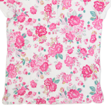BENETTON Womens Polo Shirt White Floral M