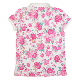 BENETTON Womens Polo Shirt White Floral M