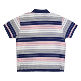 ADIDAS Mens Polo Shirt Blue Striped L