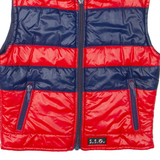 Mens Gilet Red Striped M