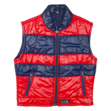 Mens Gilet Red Striped M