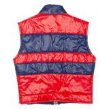 Mens Gilet Red Striped M