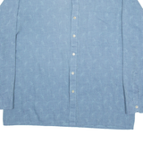 Mens Shirt Blue Floral Long Sleeve L