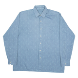 Mens Shirt Blue Floral Long Sleeve L