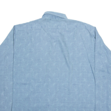 Mens Shirt Blue Floral Long Sleeve L