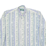 CASUALAND Mens Shirt Blue Striped Long Sleeve L