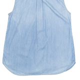 TOMMY HILFIGER Womens Plain Shirt Blue Sleeveless S