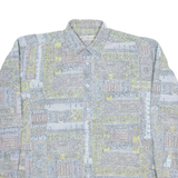 DANIEL BROOKS Mens Shirt Grey Crazy Pattern Long Sleeve L