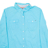 TOMMY HILFIGER Womens Plain Shirt Blue Long Sleeve L