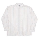 DONNELLY Mens Shirt White Striped Long Sleeve L