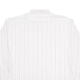 DONNELLY Mens Shirt White Striped Long Sleeve L