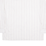 DONNELLY Mens Shirt White Striped Long Sleeve L