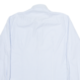 TOMMY HILFIGER Fitted Mens Shirt Blue Striped Long Sleeve M