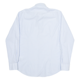 TOMMY HILFIGER Fitted Mens Shirt Blue Striped Long Sleeve M