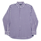 TOMMY HILFIGER Fitted Mens Shirt Purple Check Long Sleeve L