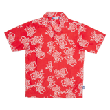 SIMMER STYLE Mens Hawaiian Shirt Red Floral M