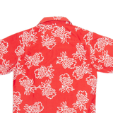 SIMMER STYLE Mens Hawaiian Shirt Red Floral M