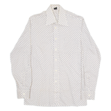 MALDE Womens Shirt Beige Geometric Long Sleeve M