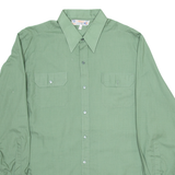 TERLENKA Mens Plain Shirt Green Long Sleeve L