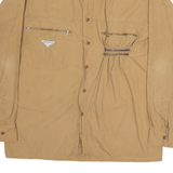 LETS GO Mens Plain Shirt Brown Long Sleeve M