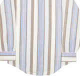 SUPREMACY Mens Shirt Beige Striped Long Sleeve M